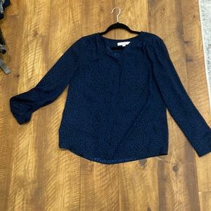 Loft blouse - excellent condition - blue and black